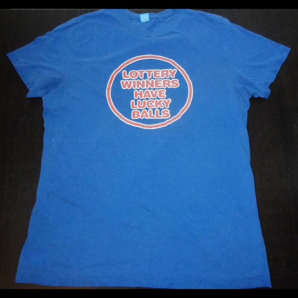 Men's Hollister Distressed T-Shirt - L - Lottery Winners Have Lucky Balls